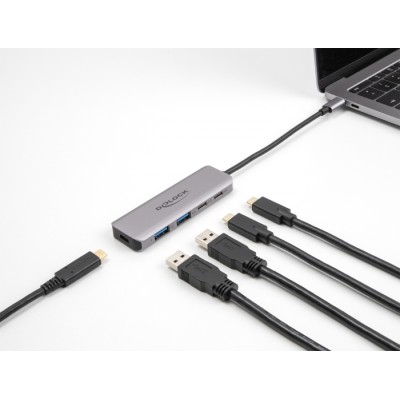 Delock USB 5 Gbps 2 Port USB Type-C™ and 2 Port Type-A Hub with USB Type-C™ connector 2