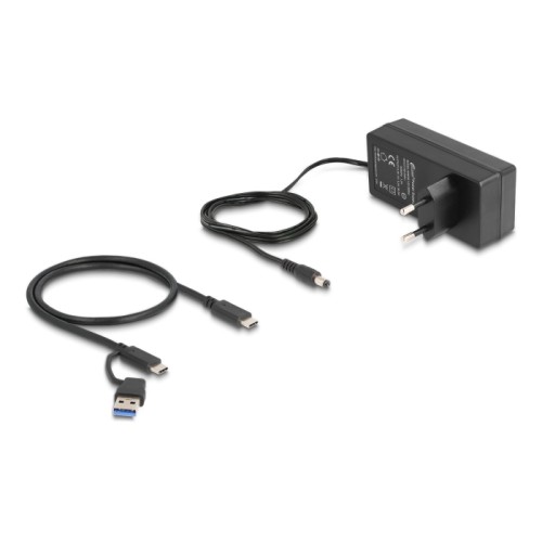 Delock USB 5 Gbps Hub with 2 x USB Type-A and 2 x USB Type-C™ female and 1 x Fast Charging Port + Switch