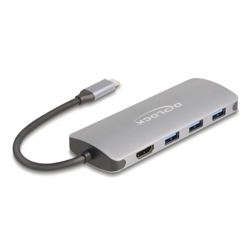 Delock 7 Port USB 10 Gbps Hub and 4K HDMI output with USB Type-C™ connection and PD 3.0 90 Watt