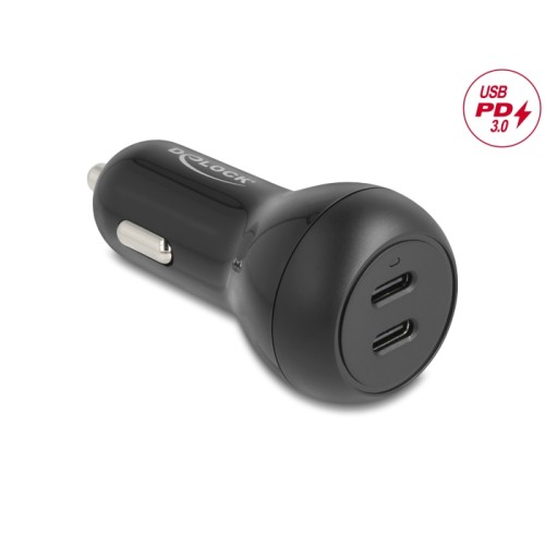 Delock Car Charger 2 x USB Type-C™ PD 3.0 with 40 W