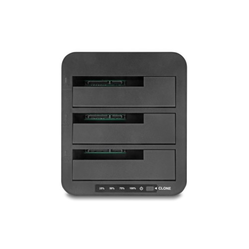 Delock USB Docking Station for 3 x SATA HDD / SSD with 1:2 Clone Function