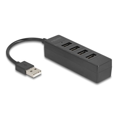 Delock USB Hub 4 port USB 2.0 with 4 x USB Type-A female black