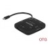 Delock Micro USB OTG Card Reader + 3 port USB Hub