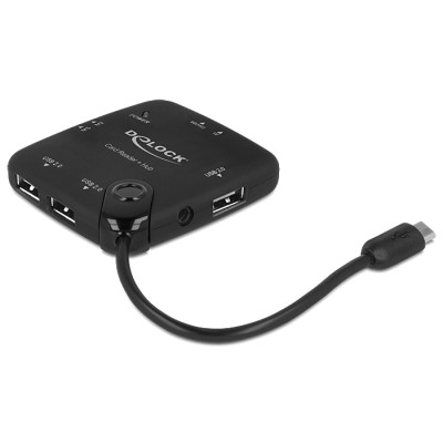 Delock Micro USB OTG Card Reader + 3 port USB Hub 2