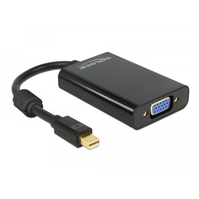 Delock Adapter mini DisplayPort 1.1 male  VGA female + Audio + Power black 2