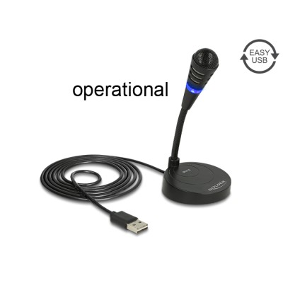 Delock USB Microphone with base and Touch-Mute Button