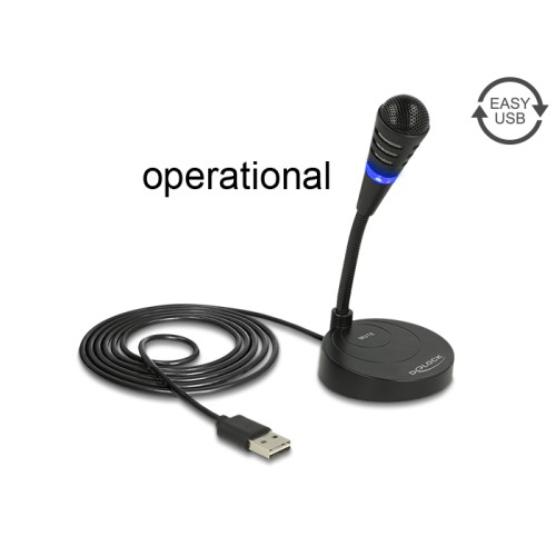 Delock USB Microphone with base and Touch-Mute Button