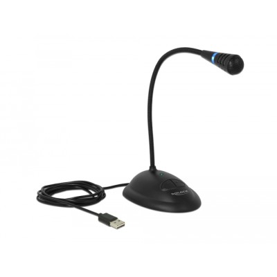 Delock USB Gooseneck Microphone with base and mute + on / off button 2