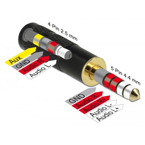 Delock Adapter Stereo jack male 4.4 mm 5 pin to Stereo jack female 2.5 mm 4 pin