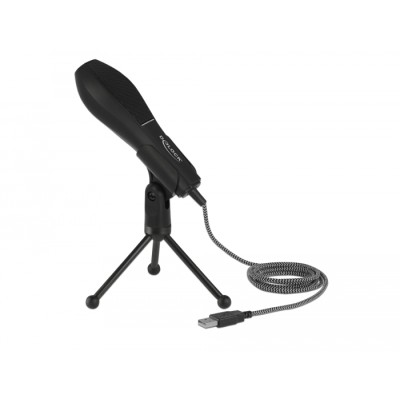 Delock USB Condenser Microphone with Table Stand - ideal for gaming, Skype and vocals