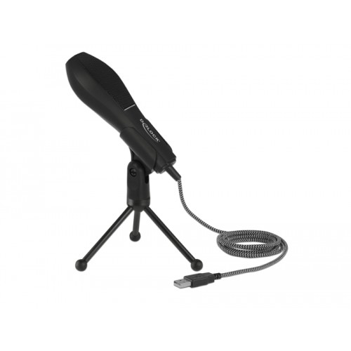 Delock USB Condenser Microphone with Table Stand - ideal for gaming, Skype and vocals