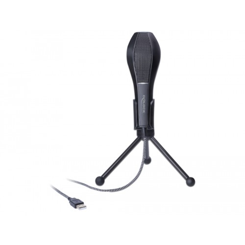 Delock USB Condenser Microphone with Table Stand - ideal for gaming, Skype and vocals