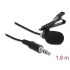 Delock Tie Lavalier Microphone Omnidirectional with Clip 3.5 mm stereo jack male 3 pin + Adapter Cable for Smartphone and Tablet