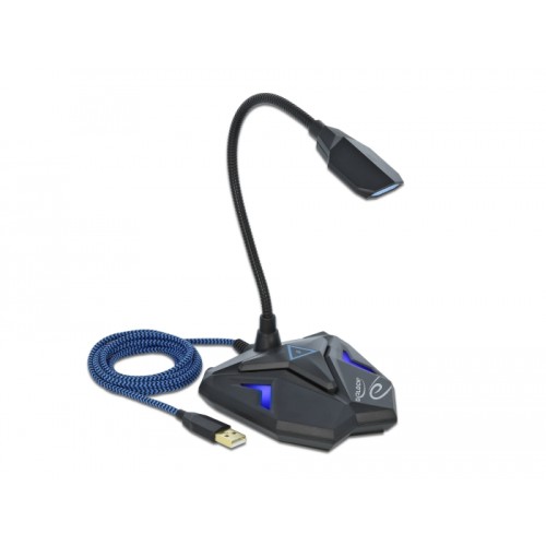 Delock Desktop USB Gaming Microphone with Gooseneck and Mute Button