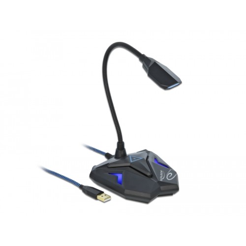 Delock Desktop USB Gaming Microphone with Gooseneck and Mute Button