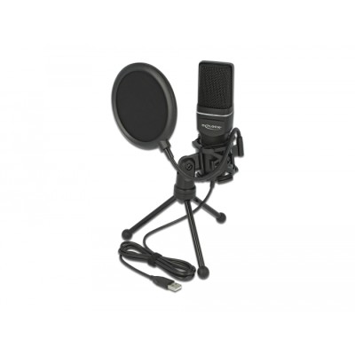 Delock USB Condenser Microphone Set - for Podcasting, Gaming and Vocals