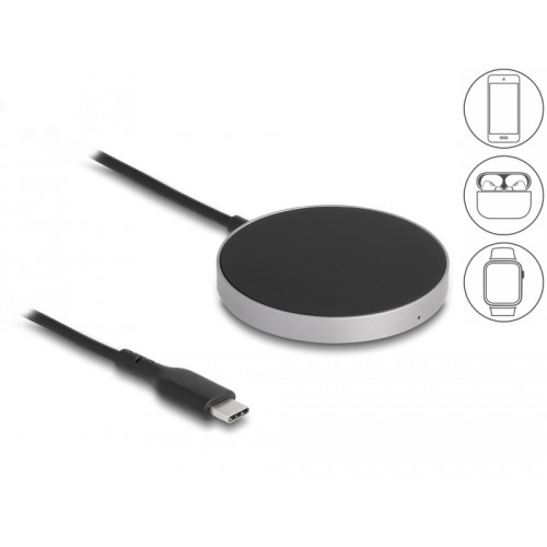 Delock Wireless Charger with 5 W / 7.5 W / 10 W / 15 W - Inductive Charging Pad