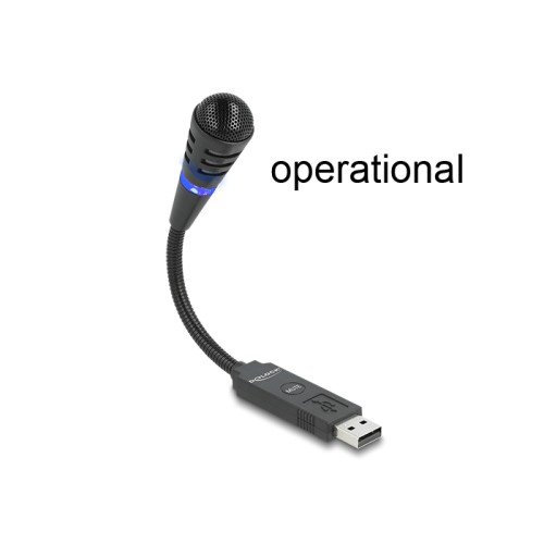 Delock USB Microphone with Gooseneck and Mute Button