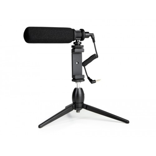 Delock Vlog Shotgun Microphone Set for Smartphones and DSLR Cameras
