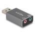 Delock External USB Sound Card with USB-A male to 2 x 3.5 mm Stereo jack Plug & Play audio adapter for PC, Laptop and Mac