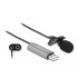 Delock USB Tie Lavalier Microphone Omnidirectional 24 bit / 192 kHz with clip and 3.5 mm stereo jack headphone port