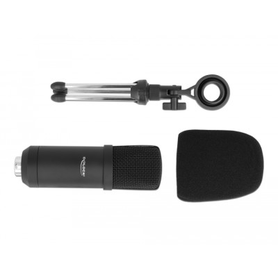 Delock Professional Computer Podcasting Microphone with XLR connector and 3 pin stereo jack male + adapter cable for Smartphone  2