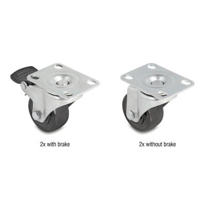 Delock Heavy Duty Castor Wheel Ø 50 mm load capacity up to 400 kg Set 2 x 2 pieces