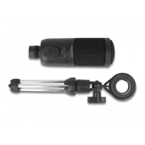 Delock USB Condenser Microphone with Stand 24 Bit / 192 kHz for PC and Laptop