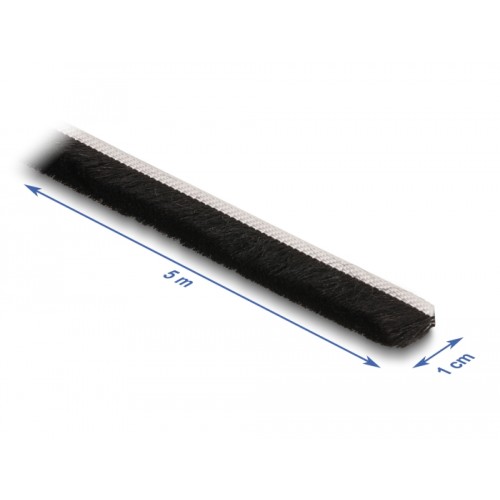 Delock Brush Strip self-adhesive 10 mm - length 5 m black