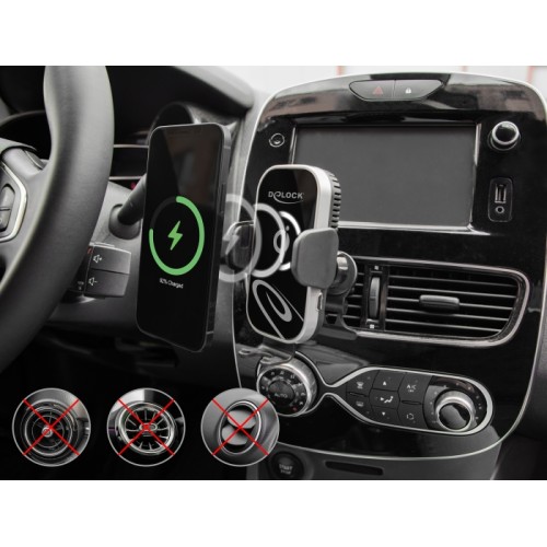 Delock Wireless Car Charger Smartphone Holder with Charging and Cooling Function 15 W – Qi