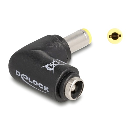 Delock DC Adapter 5.5 x 2.5 mm male to 5.5 x 2.5 female 90° angled