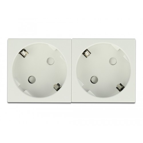 Delock Easy 45 Grounded Power Socket 2-way with a 45° arrangement 45 x 45 mm 5 pieces