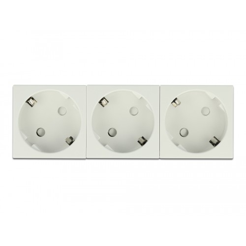 Delock Easy 45 Grounded Power Socket 3-way with a 45° arrangement 45 x 45 mm 5 pieces
