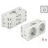 Delock Easy 45 Grounded Power Socket with a 45° arrangement 2-way extendable 45 x 45 mm 5 pieces