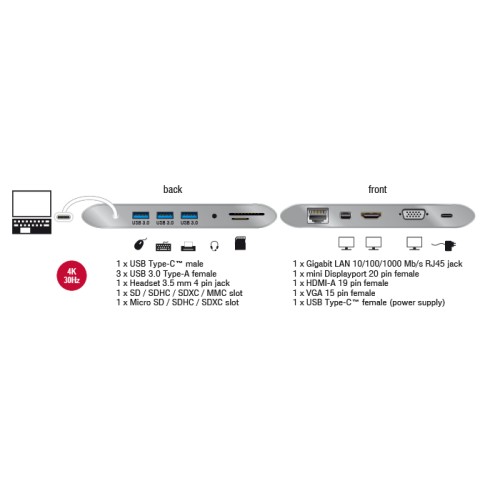 Delock USB Type-C™ 3.1 Docking Station 4K 30 Hz