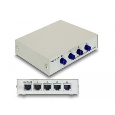 Delock Switch RJ45 10/100 Mbps 4 port manual bidirectional