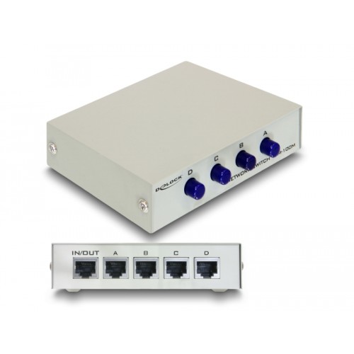 Delock Switch RJ45 10/100 Mbps 4 port manual bidirectional