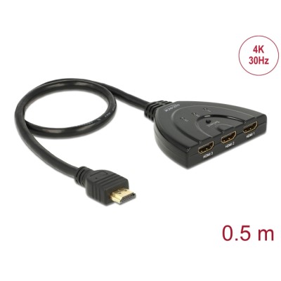 Delock HDMI 3 - 1 Switch bidirectional 4k 30 Hz