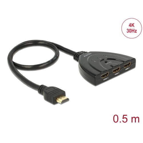 Delock HDMI 3 - 1 Switch bidirectional 4k 30 Hz
