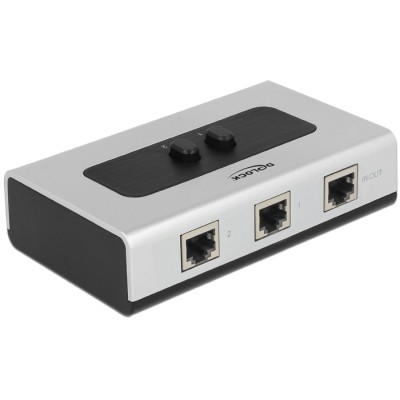 Delock Switch RJ45 10 Gbps 2 port manual bidirectional