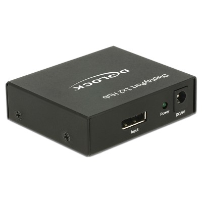 Delock DisplayPort 1.2 Splitter 1 x DisplayPort in  2 x DisplayPort out 4K 2
