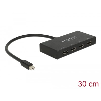 Delock DisplayPort 1.2 Splitter 1 x mini DisplayPort in > 4 x DisplayPort out 4K
