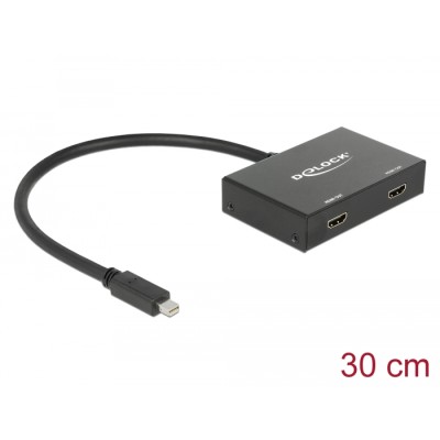 Delock Mini DisplayPort 1.2 Splitter 1 x mini DisplayPort in > 2 x HDMI out 4K