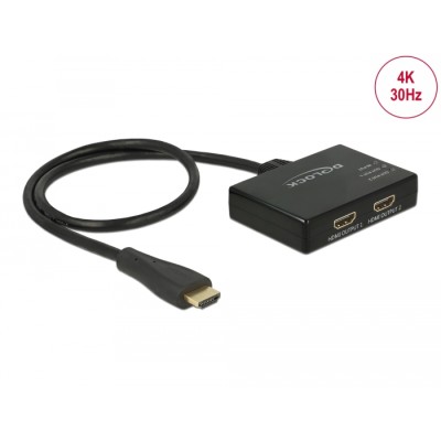 Delock HDMI Splitter 1 x HDMI in  2 x HDMI out 4K 30 Hz