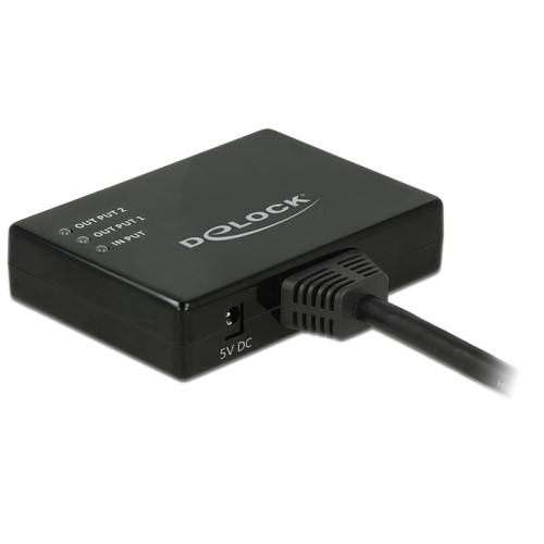 Delock HDMI Splitter 1 x HDMI in  2 x HDMI out 4K 30 Hz