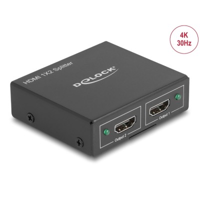 Delock HDMI Splitter 1 x HDMI in > 2 x HDMI out 4K