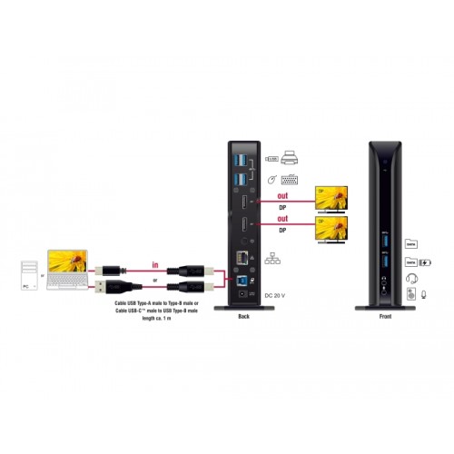 Delock USB Docking Station Dual DisplayPort 4K / USB 3.2 / LAN / Audio (Displaylink)
