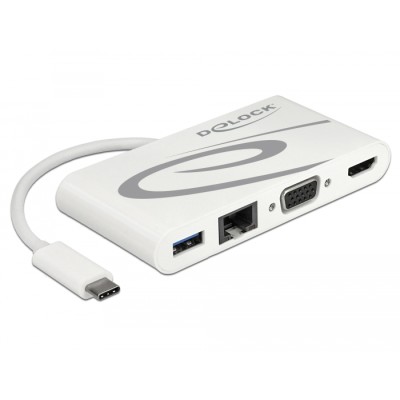Delock USB Type-C™ 3.1 Docking Station HDMI 4K 30 Hz + VGA + LAN + USB PD 2