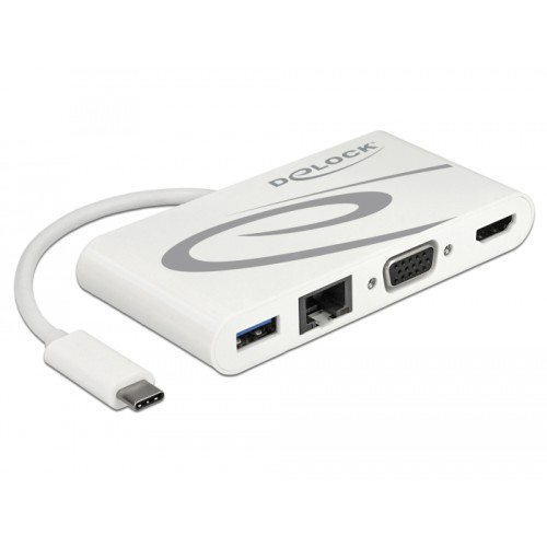 Delock USB Type-C™ 3.1 Docking Station HDMI 4K 30 Hz + VGA + LAN + USB PD