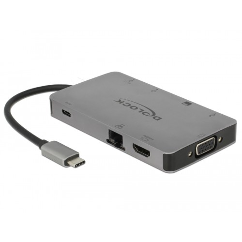Delock USB Type-C™ Docking Station 4K - HDMI / VGA / USB 3.1 / SD / LAN / PD 3.0